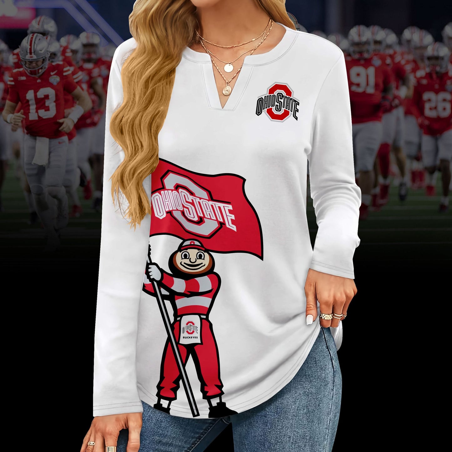 OSB V-neck Long Sleeve Shirt TMN