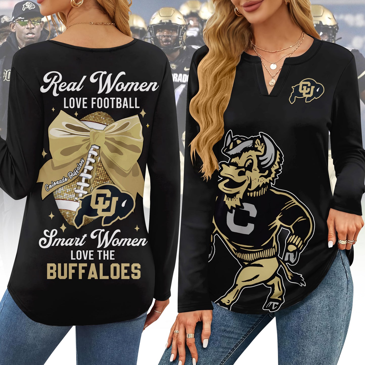 CLB V-neck Long Sleeve Shirt TMN