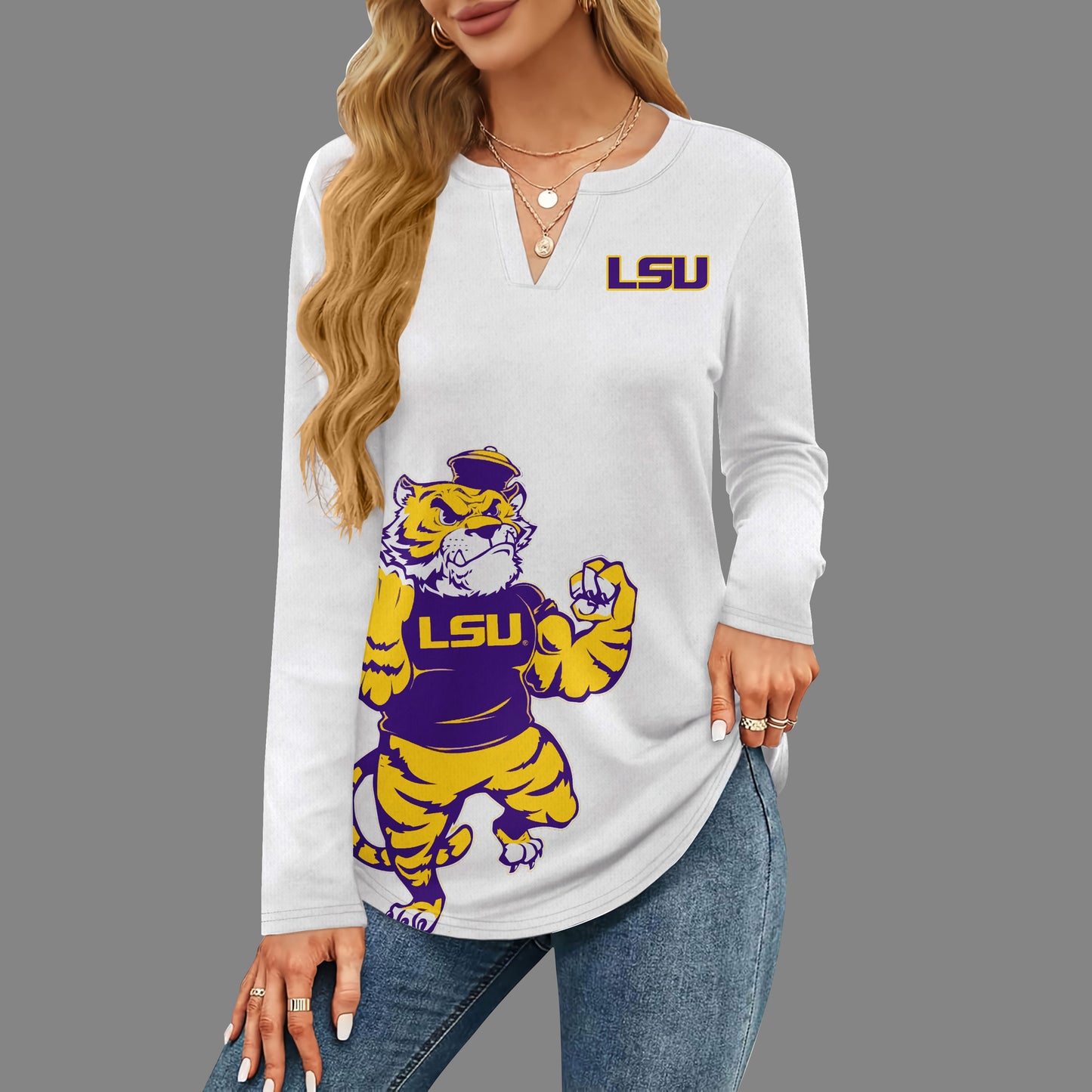 LSUT V-neck Long Sleeve Shirt NTY