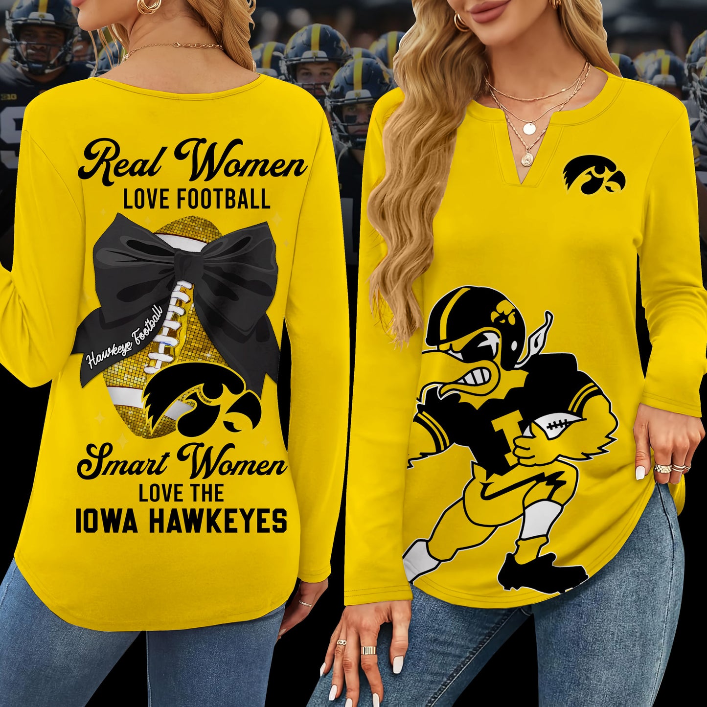 IWHK V-neck Long Sleeve Shirt TMN