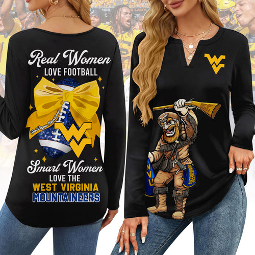 WVU V-neck Long Sleeve Shirt NTY