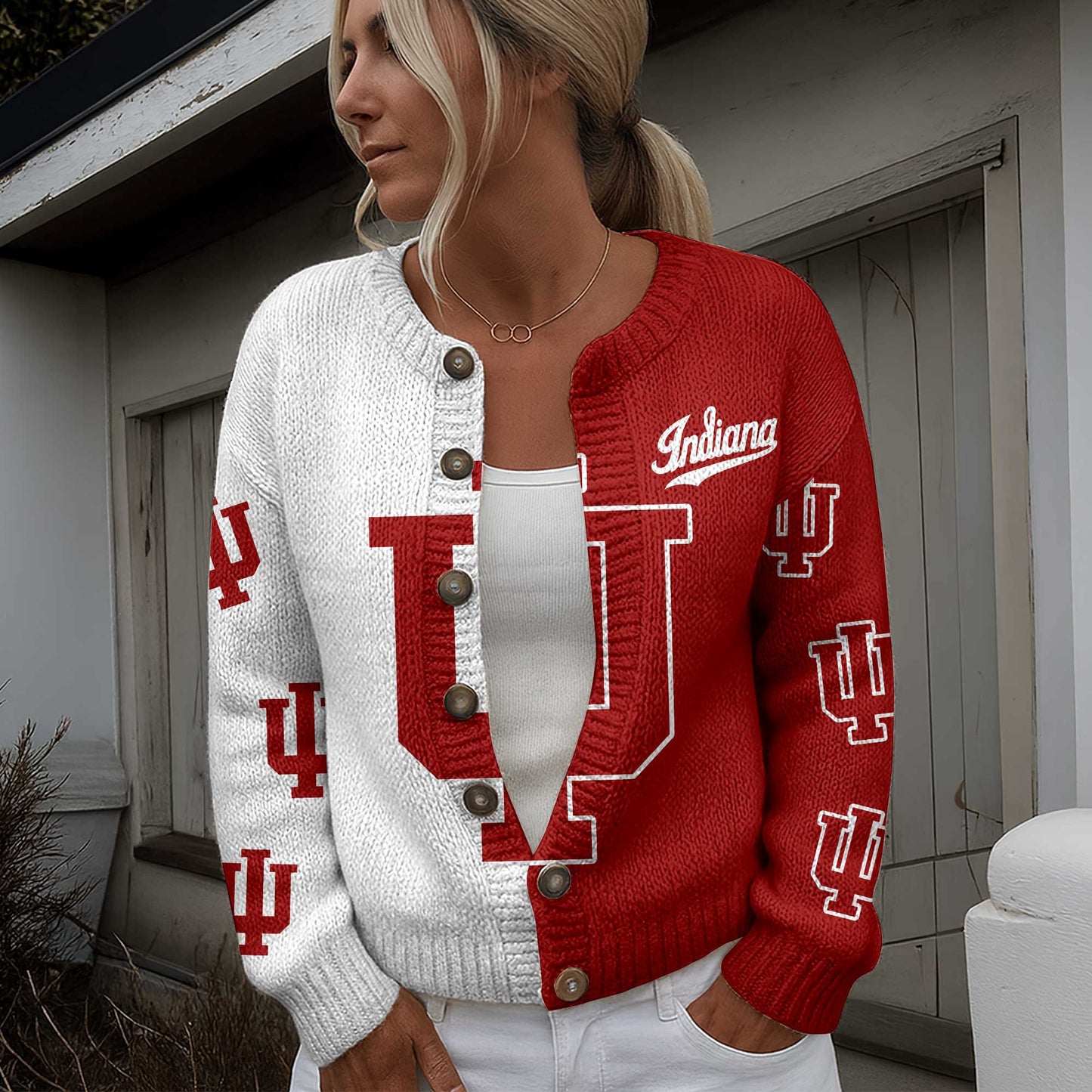 IDH CARDIGAN SWEATSHIRT WITH BUTTON DAT