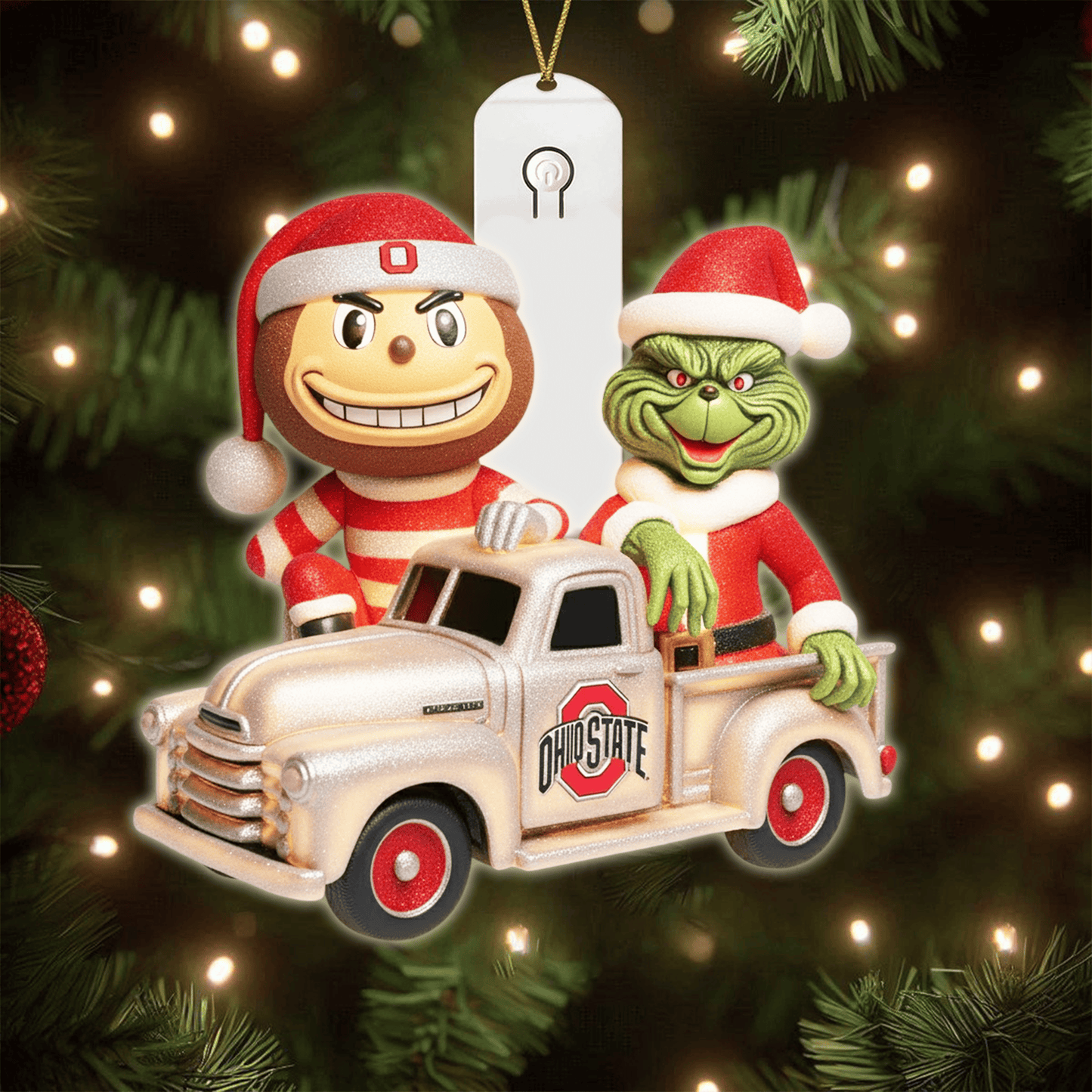 COMBO OSB CHRISTMAS TREE TOPPER WITH LED ORNAMENT LNTH