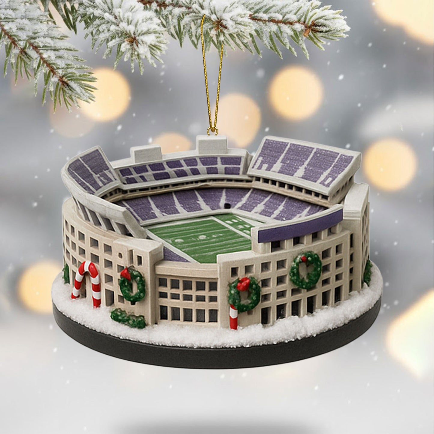 COMBO LSU CHRISTMAS TREE TOPPER WITH ORNAMENT DAT