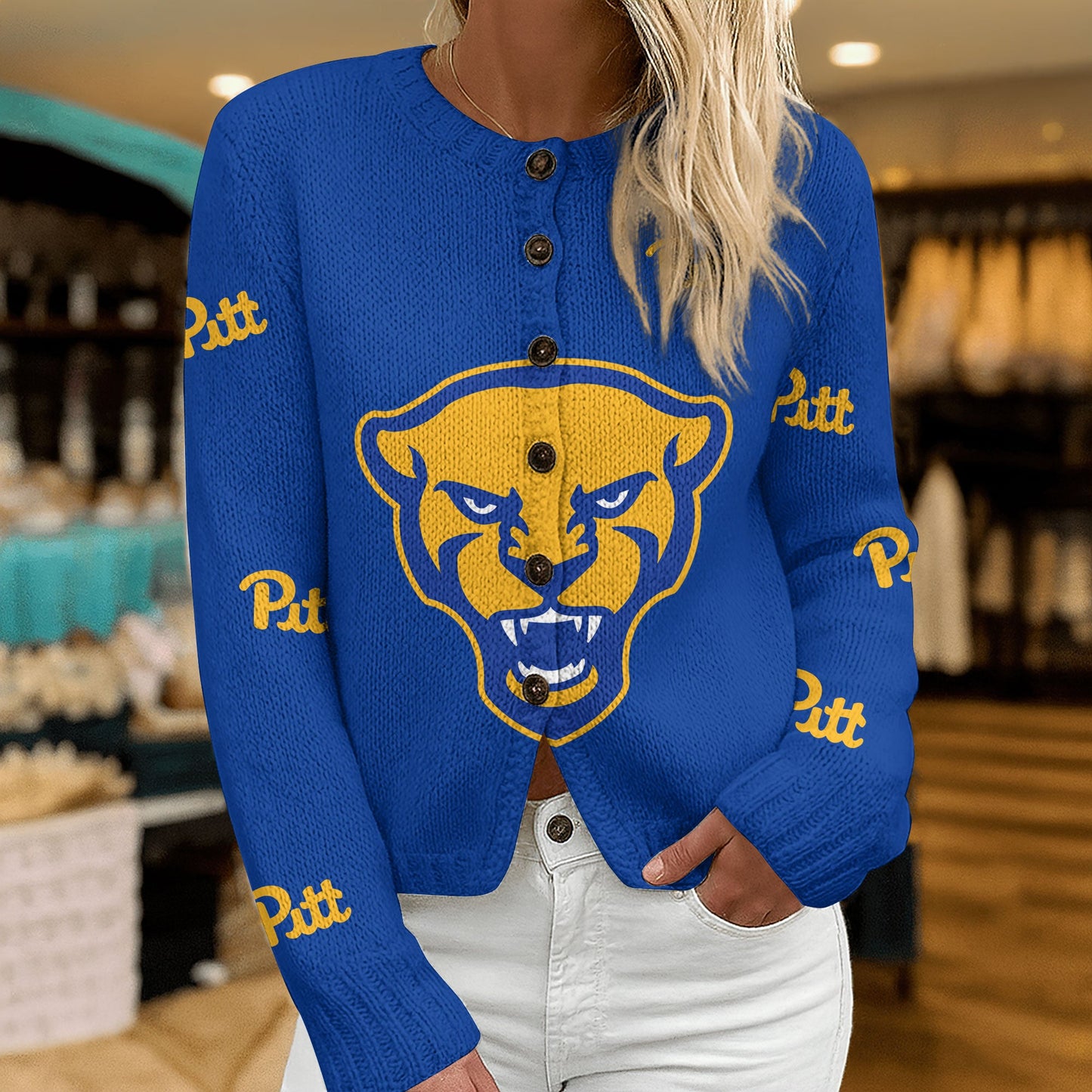 PITTS CARDIGAN SWEATSHIRT WITH BUTTON 03 DAT