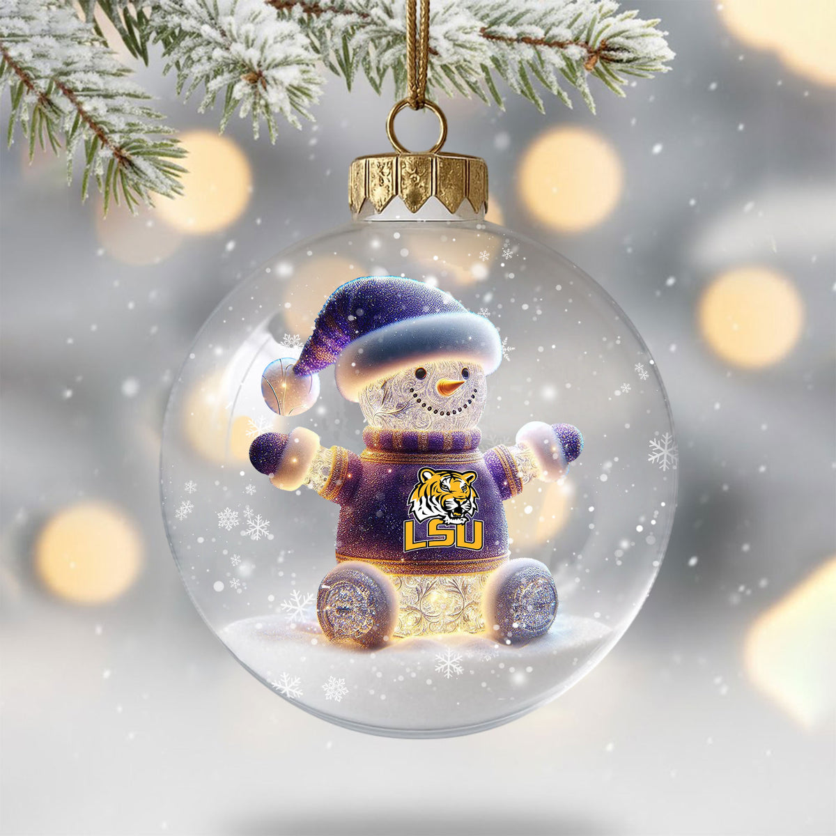 LSU Christmas Ornament DAT
