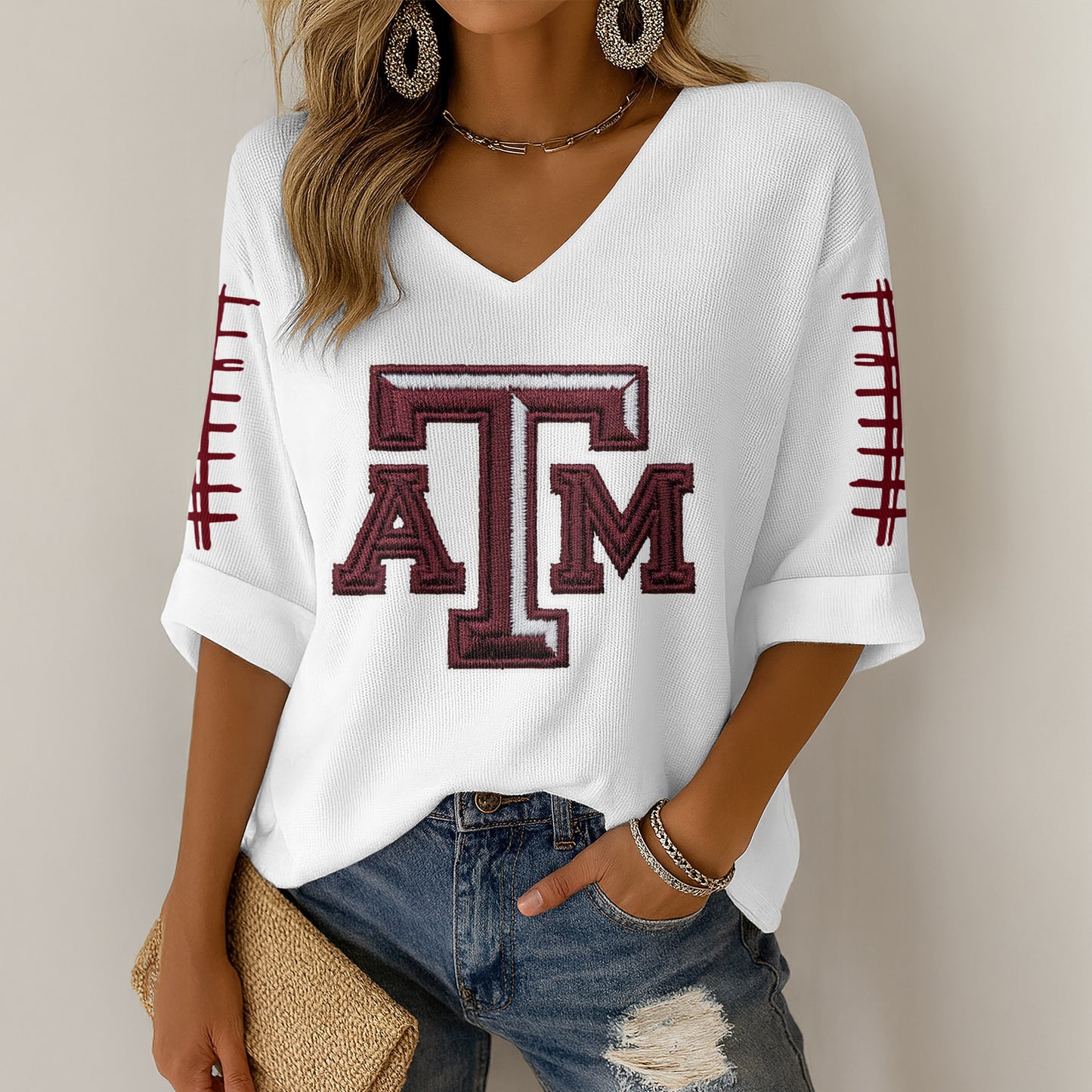 TAMA V-neck Long Sleeve Shirt DAT
