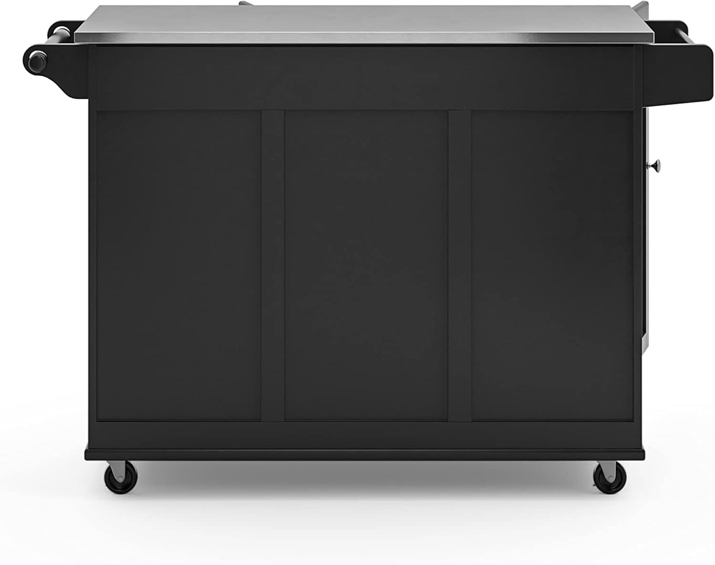Mobile Kitchen Island Cart with Stainless Steel Top – Sage Green Finish, Rolling Storage Cabinet