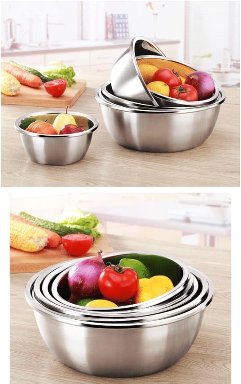 304 Stainless Steel Mixing Bowls 7-Piece Set, Pots and Pans Nesting Bowls, Kitchen & Dining Cookware Sets, Baking, Cooking