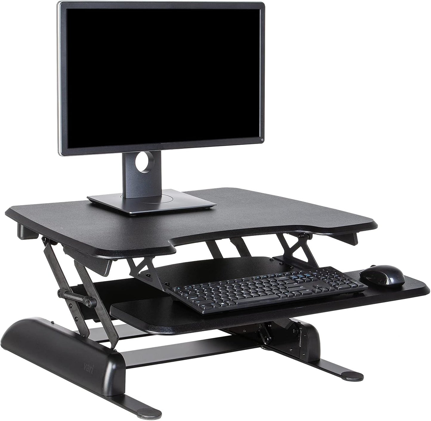 Essential 30 Two-Tier Standing Desk Converter – Adjustable Sit-Stand Riser with 11 Height Settings, 30" Wide (Black)