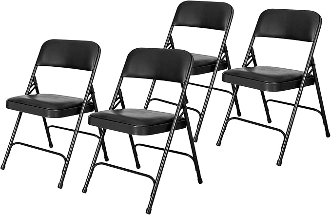 (4 Pack) Premium Vinyl Padded Folding Chairs – Ideal for Home, Office & Events