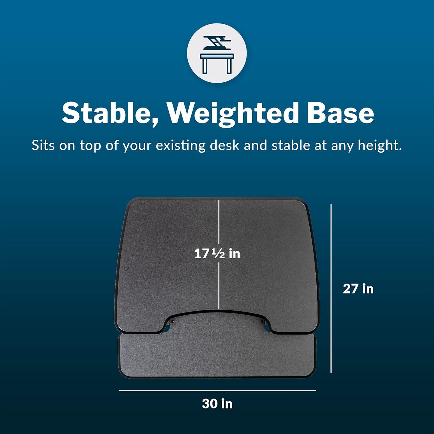 Essential 30 Two-Tier Standing Desk Converter – Adjustable Sit-Stand Riser with 11 Height Settings, 30" Wide (Black)