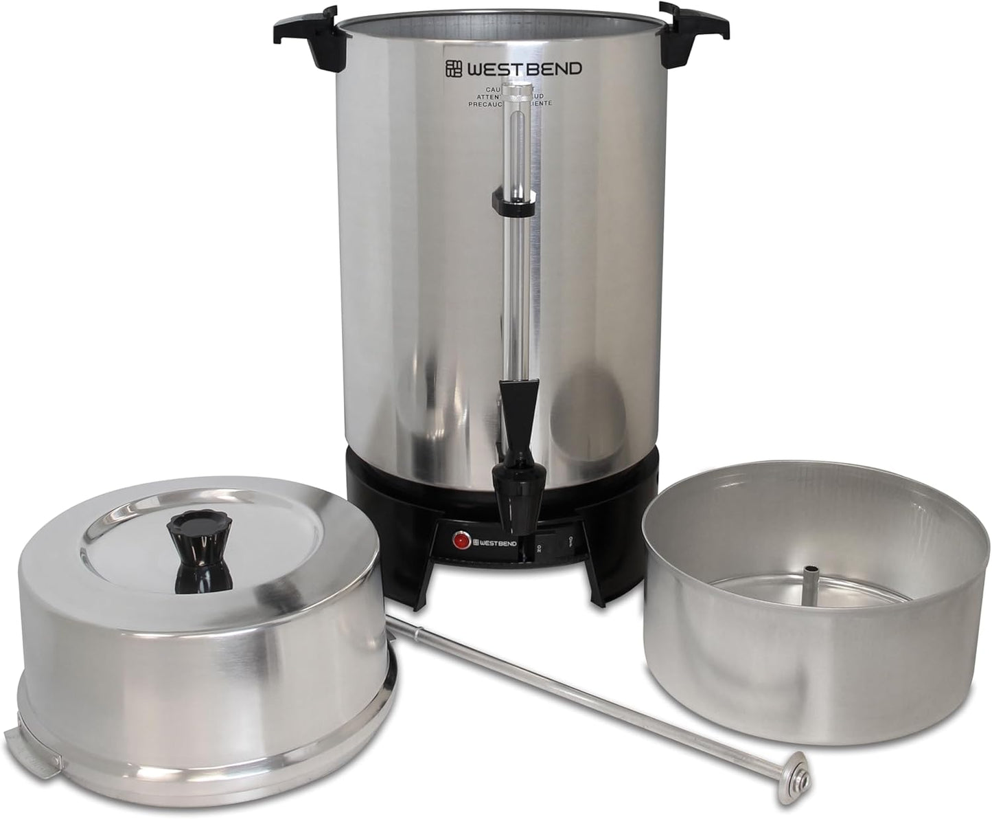 33600 100-Cup Commercial Coffee Urn – NSF Approved, Polished Aluminum, Automatic Temperature Control, Fast Brewing & Easy Cleanup (Silver)