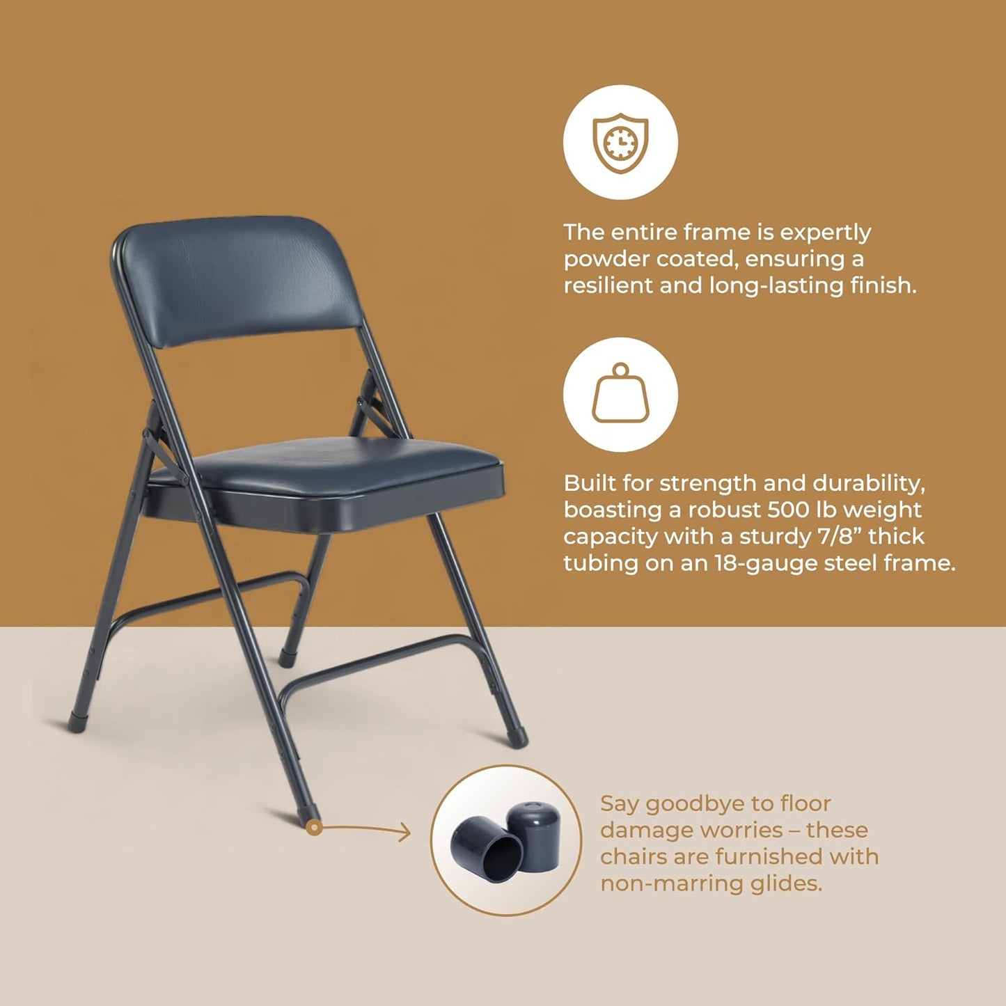 (4 Pack) Premium Vinyl Padded Folding Chairs – Ideal for Home, Office & Events