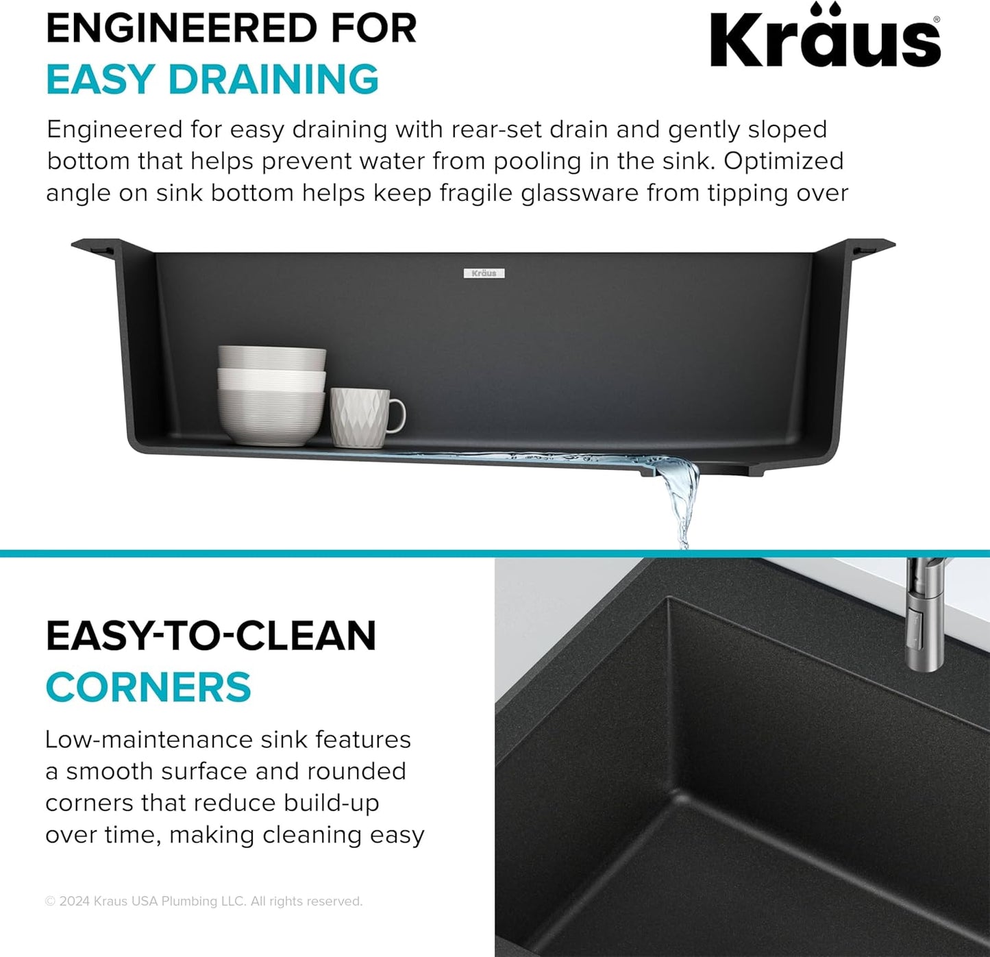 Granite Single Bowl Sink – 32" Black Undermount Design