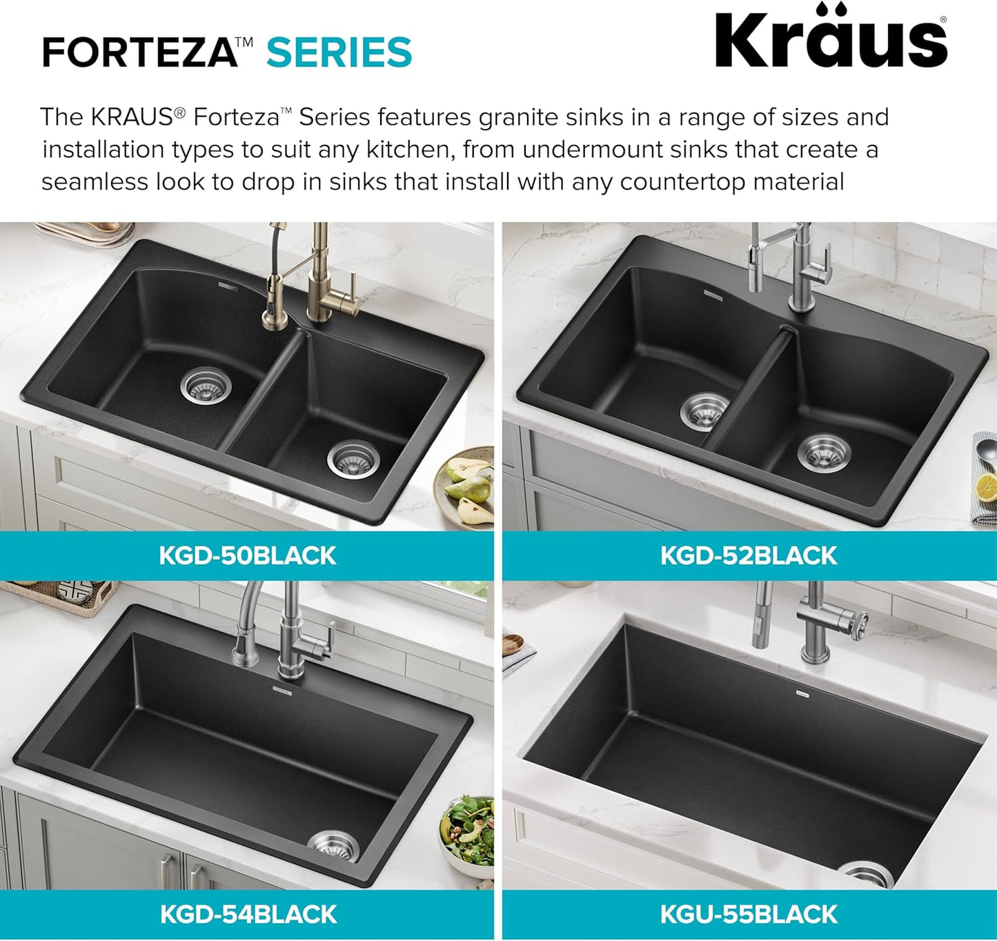Granite Single Bowl Sink – 32" Black Undermount Design