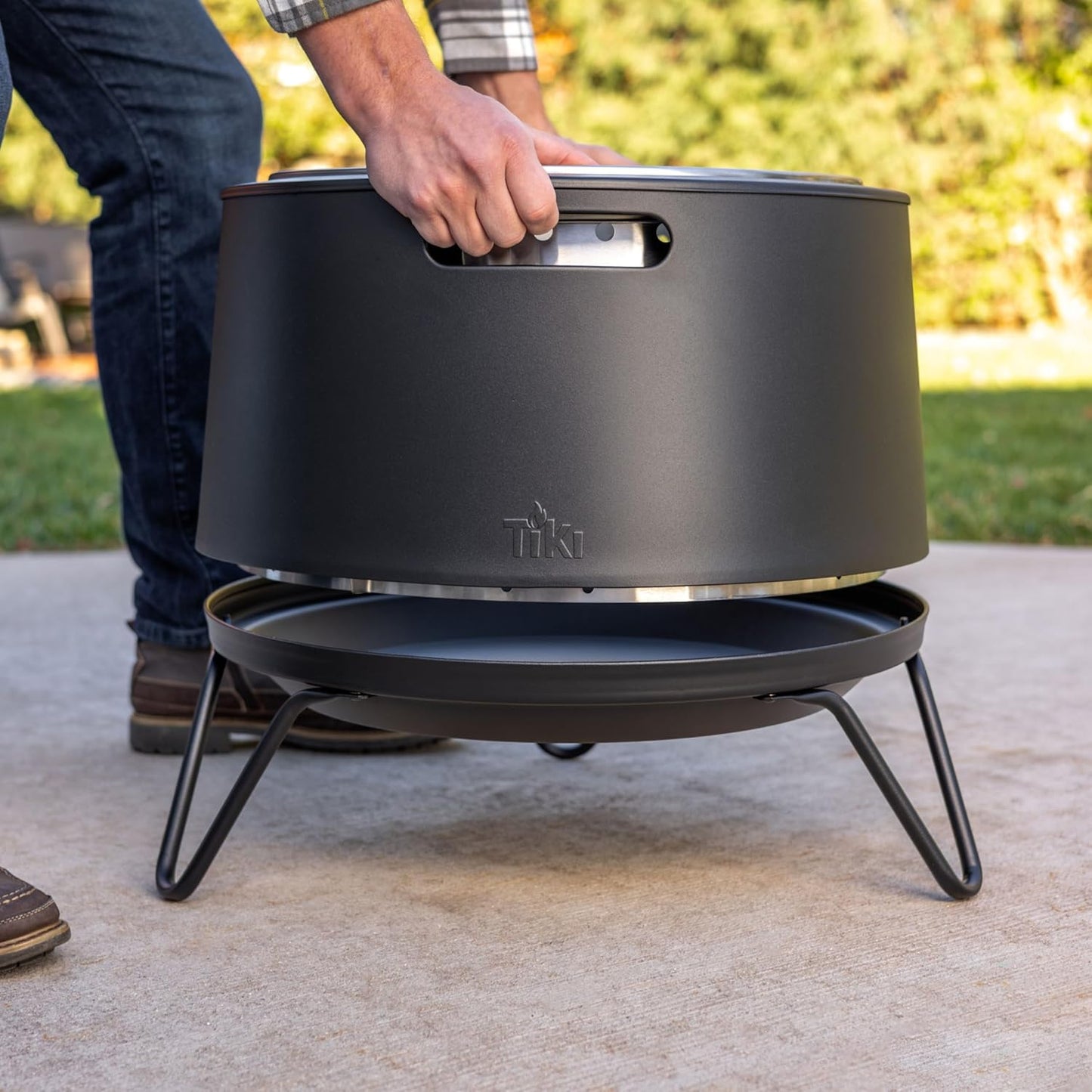 20" Smokeless Fire Pit – Portable Wood Burning Fire Pit with Ash Base, Stand & Cover for Patio & Backyard