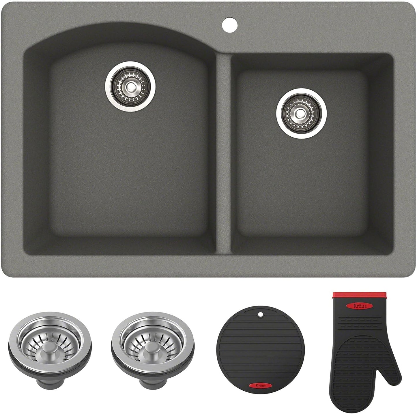 Granite Single Bowl Sink – 32" Black Undermount Design