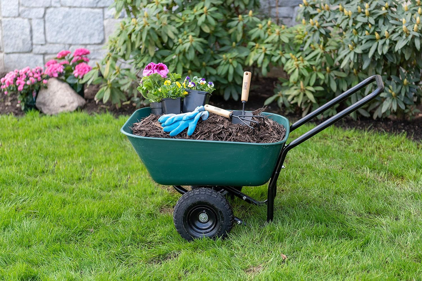 70019 Garden Barrow Dual-Wheel Residential Wheelbarrow Garden Cart