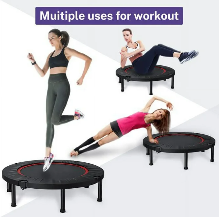 FAIZHI 40" Foldable Mini Trampoline, Exercise Rebounder Mini Trampoline for Adults, Fitness Rebounder Trampoline Indoor Outdoor Workout 330 lb Weight