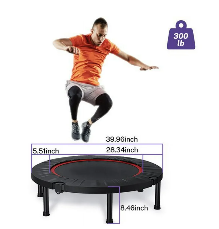 FAIZHI 40" Foldable Mini Trampoline, Exercise Rebounder Mini Trampoline for Adults, Fitness Rebounder Trampoline Indoor Outdoor Workout 330 lb Weight