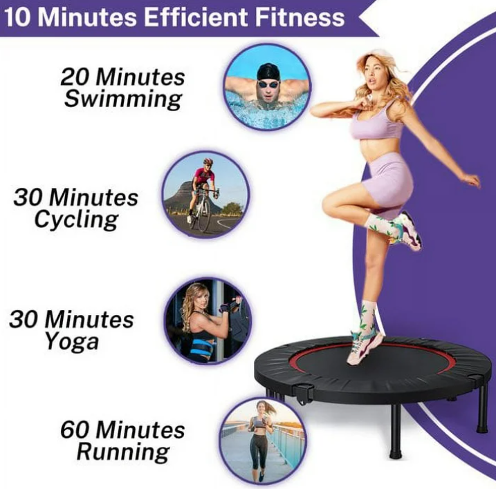 FAIZHI 40" Foldable Mini Trampoline, Exercise Rebounder Mini Trampoline for Adults, Fitness Rebounder Trampoline Indoor Outdoor Workout 330 lb Weight