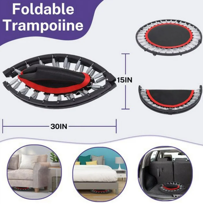FAIZHI 40" Foldable Mini Trampoline, Exercise Rebounder Mini Trampoline for Adults, Fitness Rebounder Trampoline Indoor Outdoor Workout 330 lb Weight