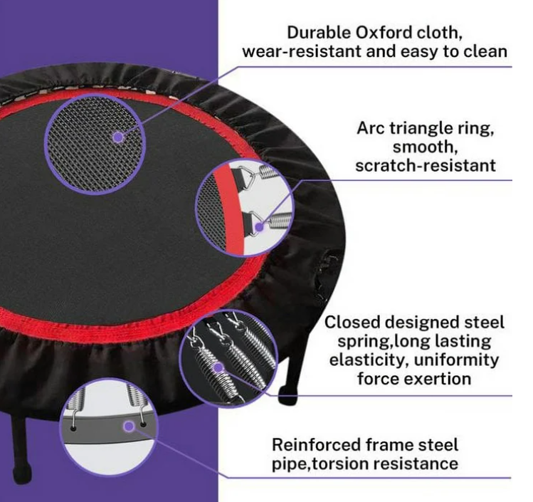 FAIZHI 40" Foldable Mini Trampoline, Exercise Rebounder Mini Trampoline for Adults, Fitness Rebounder Trampoline Indoor Outdoor Workout 330 lb Weight
