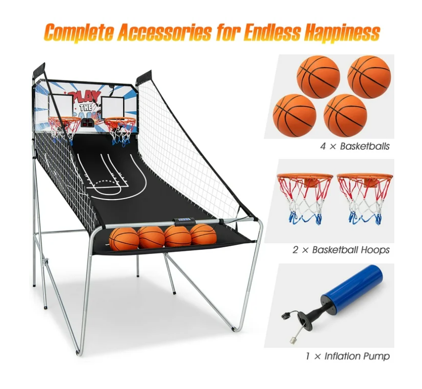 Costway Arcade Game System w/ 8 Game Modes & 4 Balls electronic scoring system