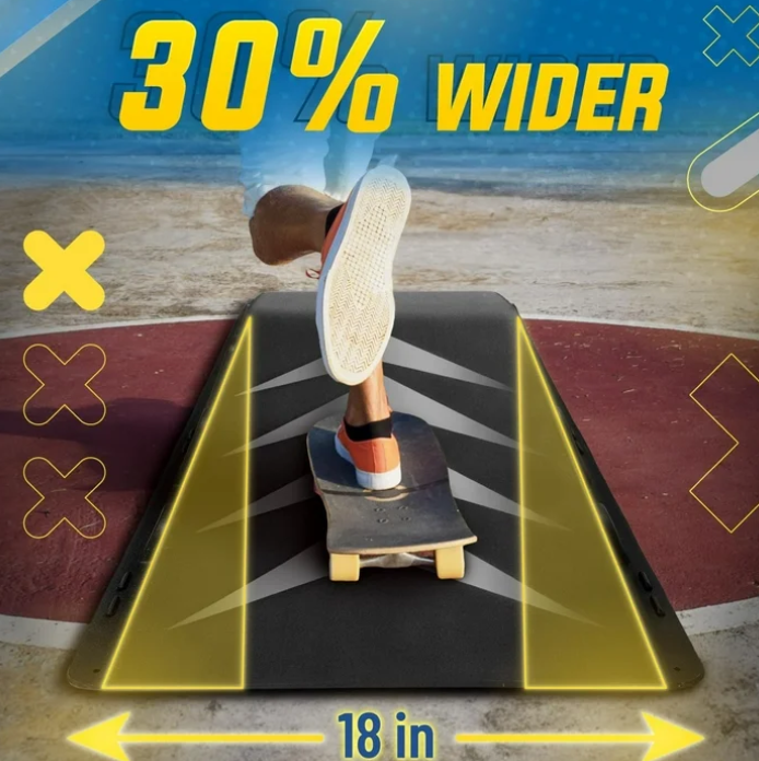 Yes4All Single-Piece Skateboard Ramp, Bike Ramp, Skate Ramp - Design for Beginners, More Durable, Safe, Capacity 220Lbs
