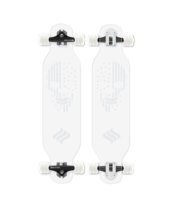Shark Wheel Clear Skull Complete Longboard with Lights
