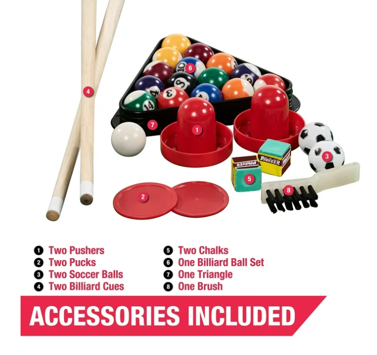 48" 3-in-1 Multi Game, Pool Table, Air Hockey, Foosball Table, by MD Sports