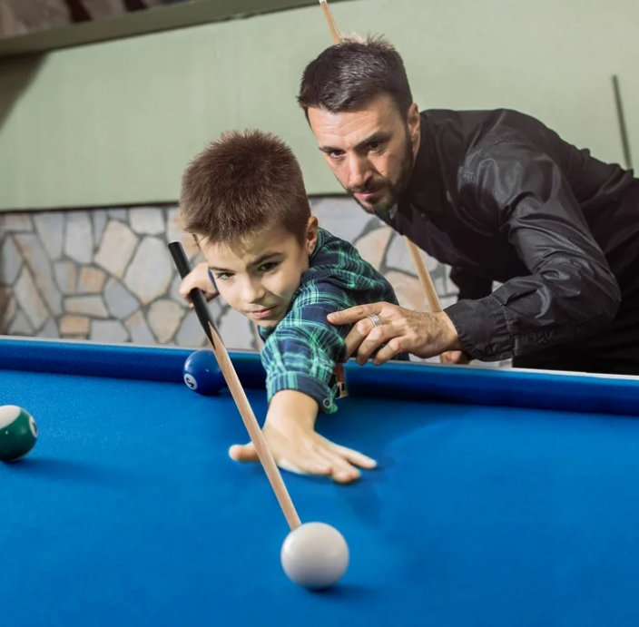 Costway 47" Folding Billiard Table Pool Game Table for Kids w/ Cues & Chalk & Brush