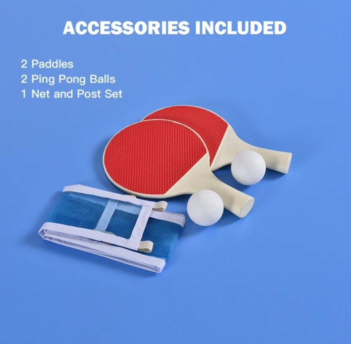 Costway 60'' Portable Table Tennis Ping Pong Folding Table with Accessories Indoor Game