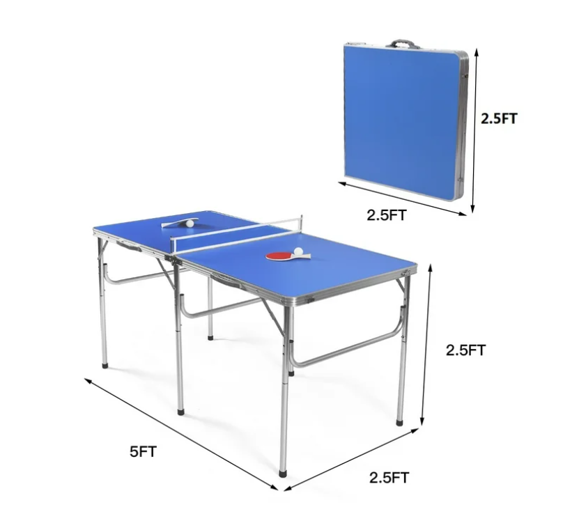 Costway 60'' Portable Table Tennis Ping Pong Folding Table with Accessories Indoor Game