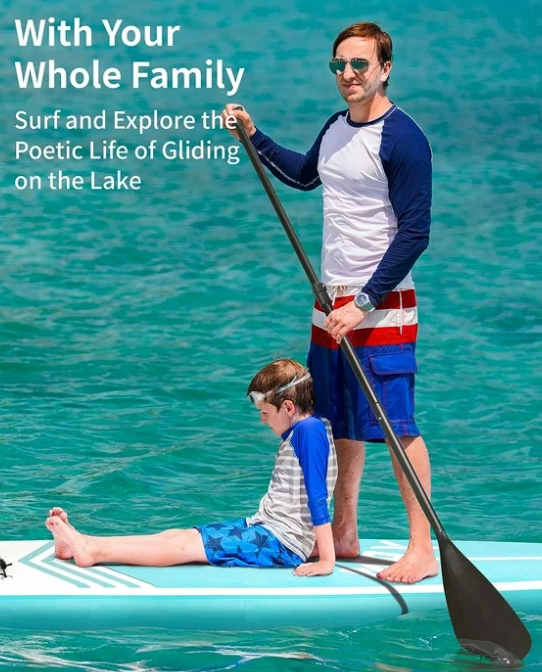 10' Inflatable Stand up Paddle Board 6' Thick SUP Paddle Board with Paddleboard Accessories Triple Action Pump Fishing Green