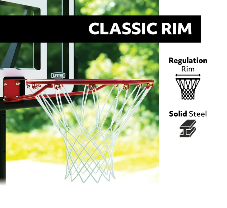 Lifetime 44-Inch Impact Portable Basketball Hoop with Telescoping Adjustment & Classic Rim – Model 90759-Outdoor Play