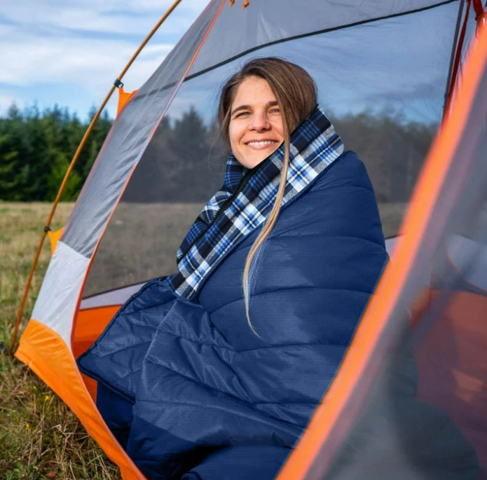 0 Degree Sleeping Bag 100% Cotton Flannel XXL for Adults 4 Season Big and Tall Cold Weather Winter Zero Degree Camping Sleeping Bag with Pillow and Compression Sack (Right Zippers))