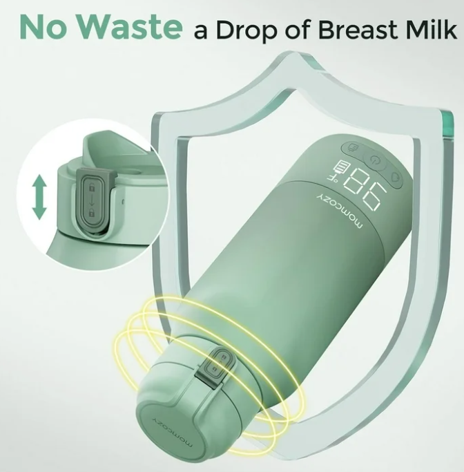 Momcozy Portable Milk Warmer for Travel – Dual Heating Modes for Breast Milk & Water, Portable Bottle Warmer, 17 Ounces