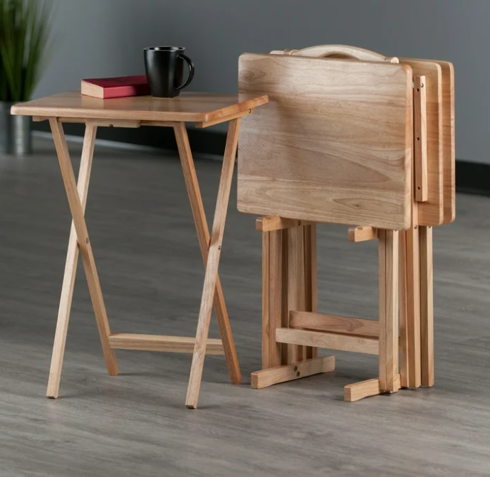 Winsome Alex 5-Pc Snack TaWinsome Alex 5-Pc Snack Table Set, Natural Finishble Set, Natural Finish