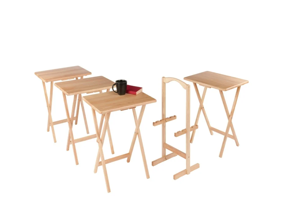 Winsome Alex 5-Pc Snack TaWinsome Alex 5-Pc Snack Table Set, Natural Finishble Set, Natural Finish