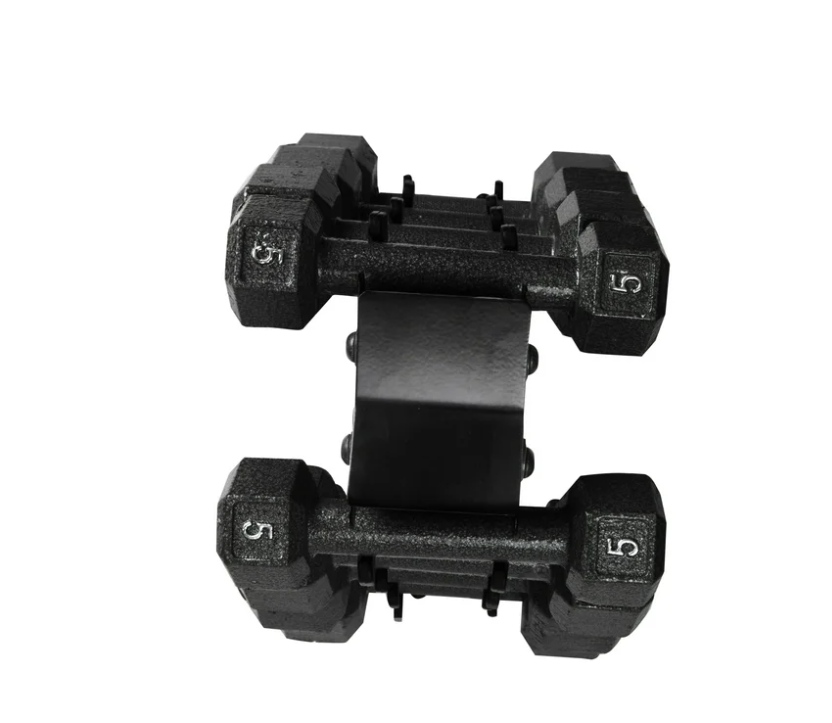 Cap Barbell 100 lb Cast Iron Hex Dumbbell Weight Set with Rack, Black