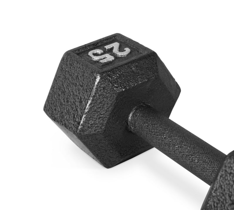 Cap Barbell 100 lb Cast Iron Hex Dumbbell Weight Set with Rack, Black
