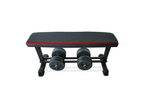CAP Flat Weight Bench & 50 lb Adjustable Vinyl Dumbbell Set Combo