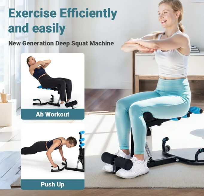 MERACH Adjustable Glutes Trainer & Deep Squat Machine - Core Leg Strengthener for Gym Workouts