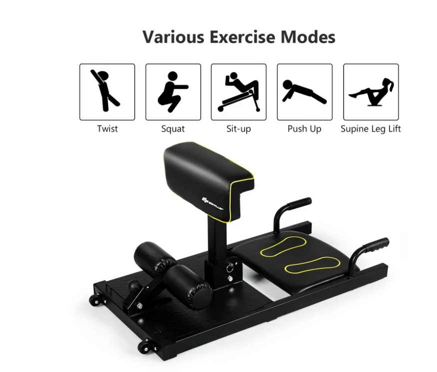 Gpolus 8-in-1 Multifunction Squat Machine Deep Sissy Squat Home Gym Fitness Ab Trainer