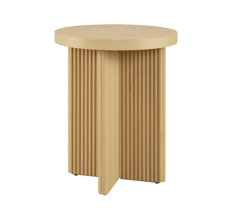 Better Homes & Gardens Lillian Fluted End Table, Natural Pine Finish