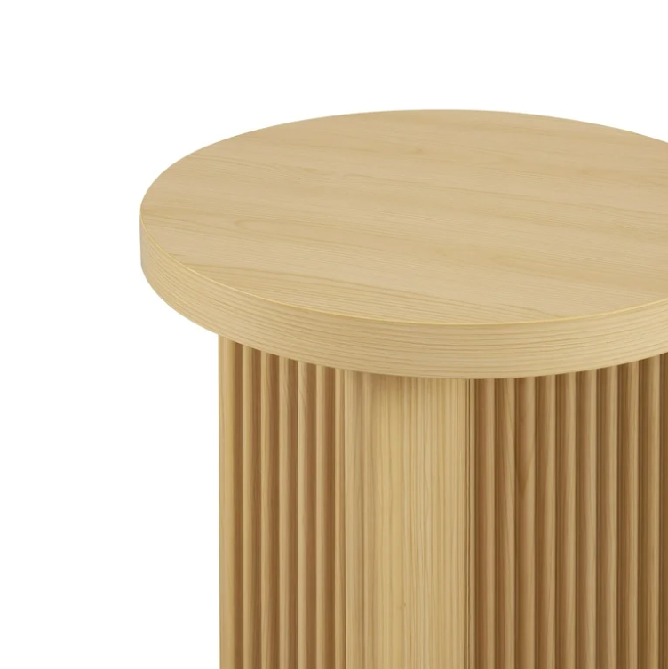 Better Homes & Gardens Lillian Fluted End Table, Natural Pine Finish