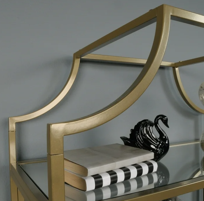 Better Homes & Gardens 71" Nola 5 Shelf Etagere Bookcase, Gold Finish