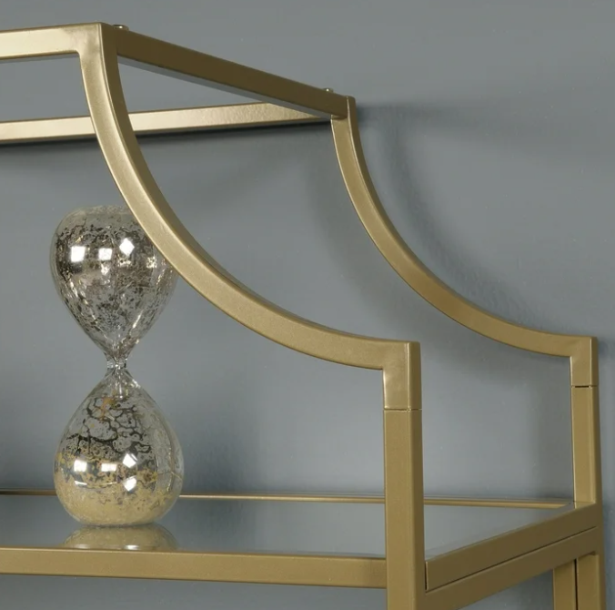 Better Homes & Gardens 71" Nola 5 Shelf Etagere Bookcase, Gold Finish